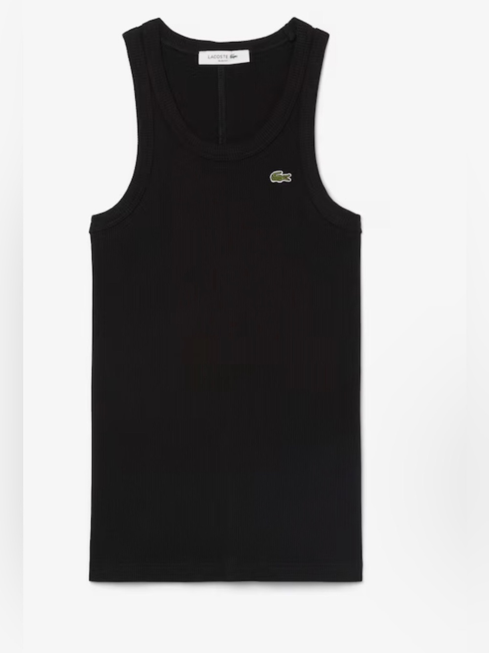 Lacoste Women’s Slim Fit Organic Cotton Ribbed Tank Top – Black – Size 38 US M
